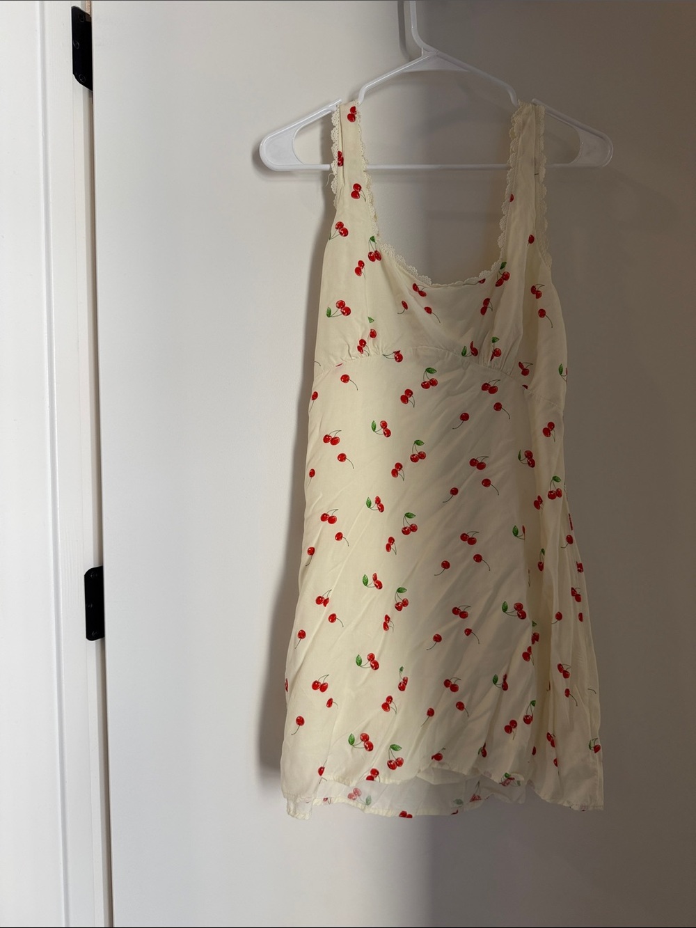 Princess Polly Cream Cami with Red Cherry Print